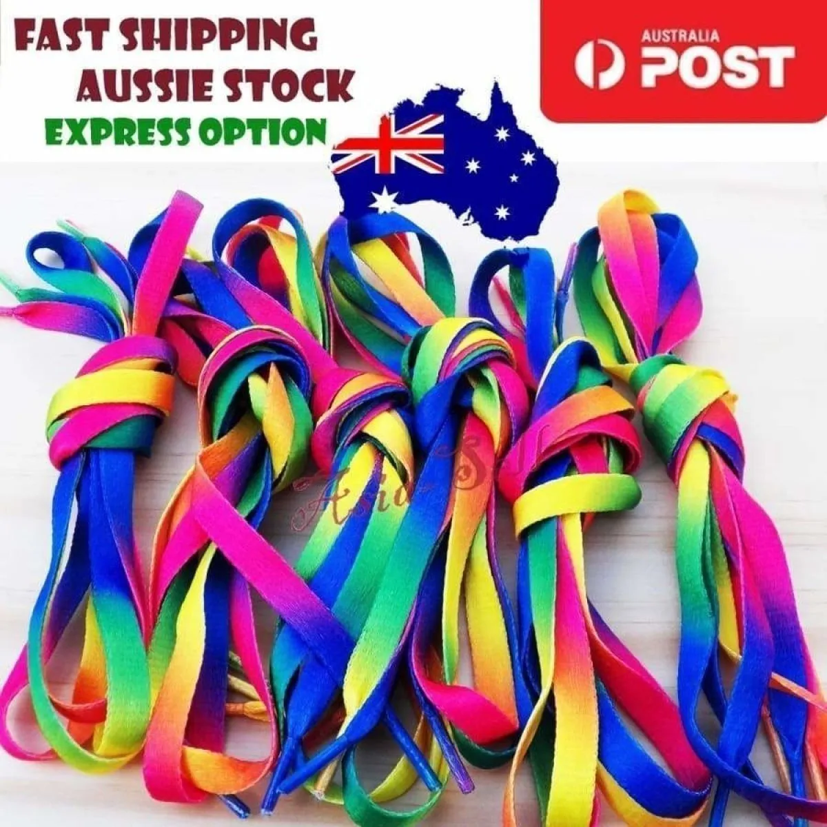2pcs Rainbow 120cm 47" Colourful Shoelaces Sports Sneaker Shoe Laces