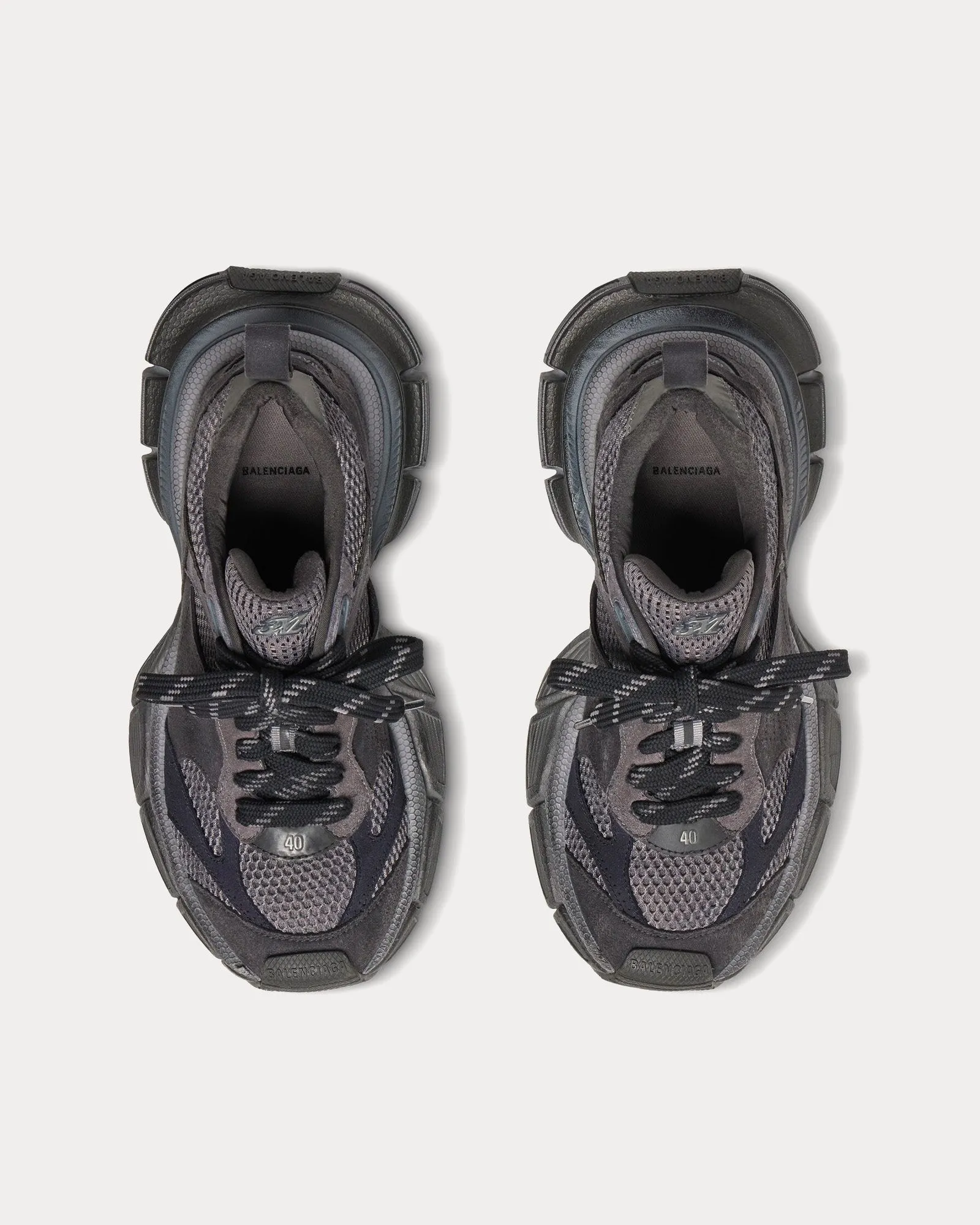 3XL Mesh & Suede-Like Dark Grey Low Top Sneakers
