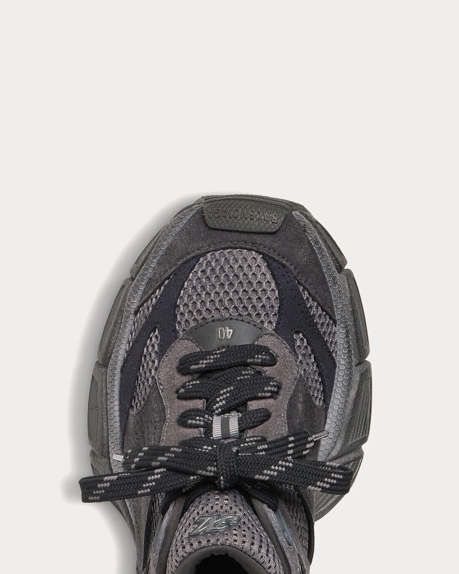 3XL Mesh & Suede-Like Dark Grey Low Top Sneakers