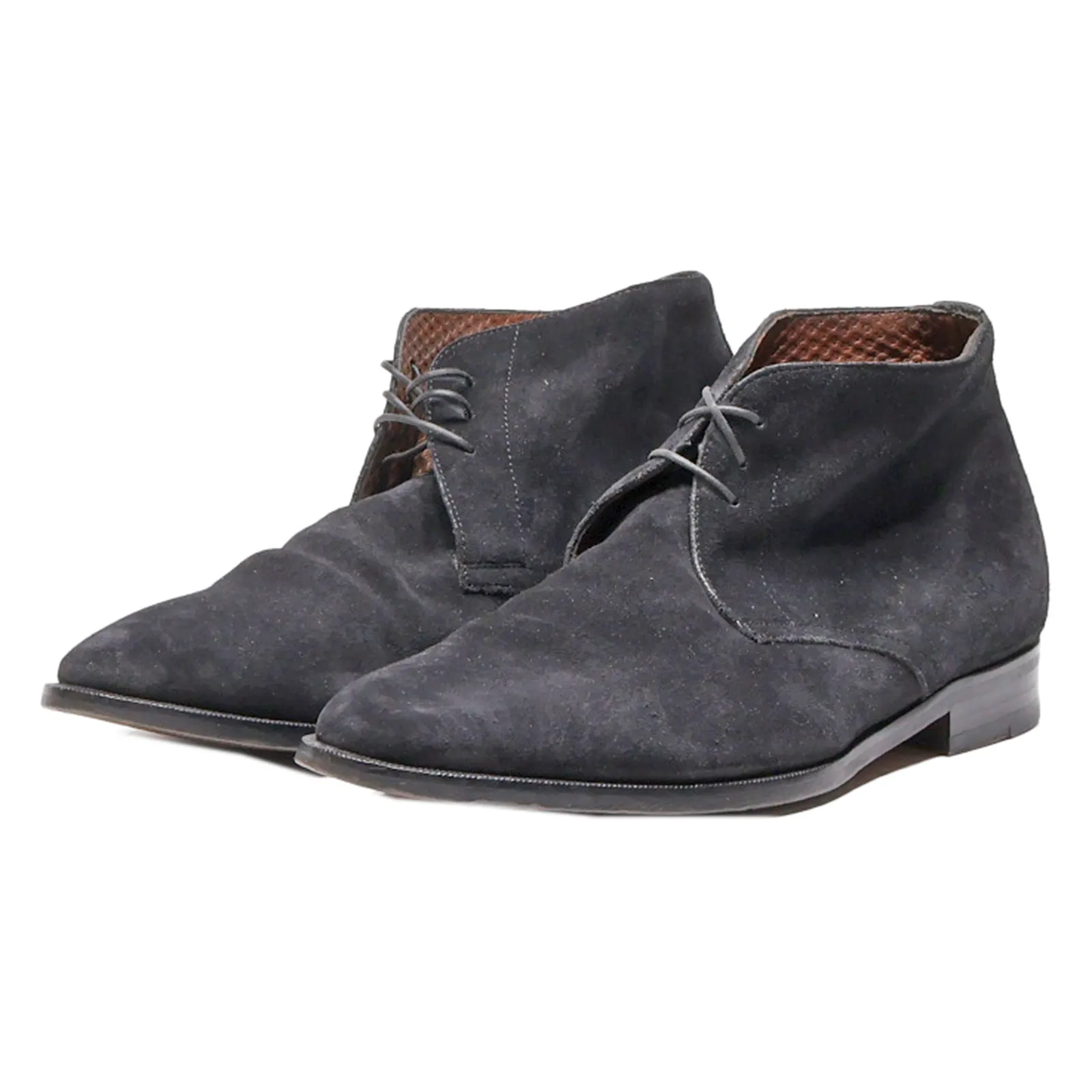 A.TESTONI Desert Boots Black Synthetic Mens UK 6.5