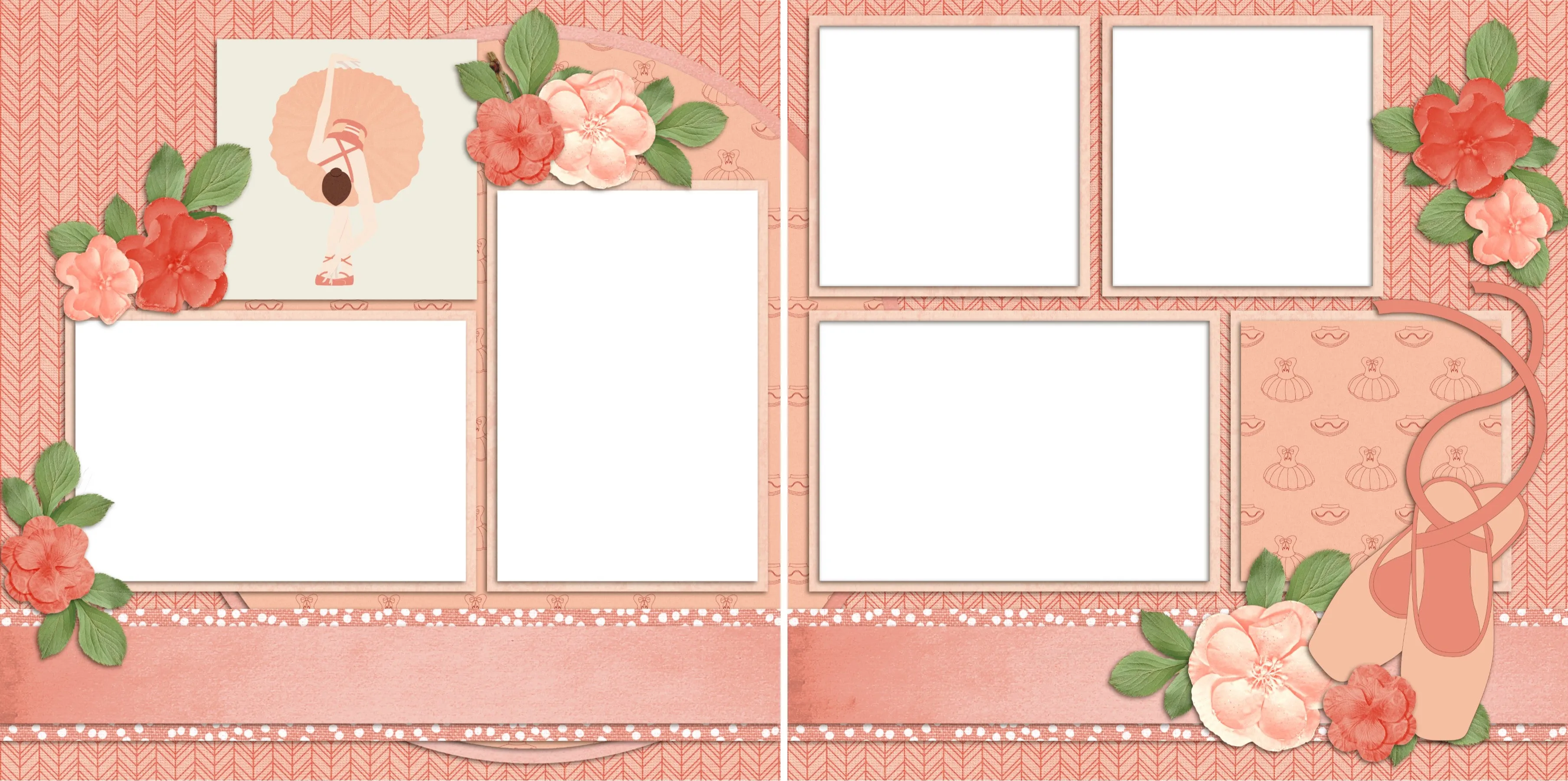 Ballerina - Digital Scrapbook Pages - INSTANT DOWNLOAD