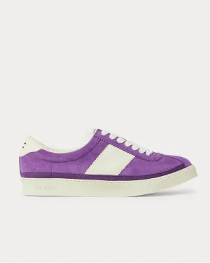 Bannister Leather-Trimmed Suede  Purple low top sneakers