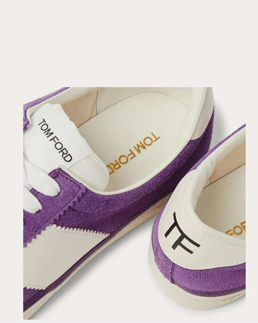 Bannister Leather-Trimmed Suede  Purple low top sneakers