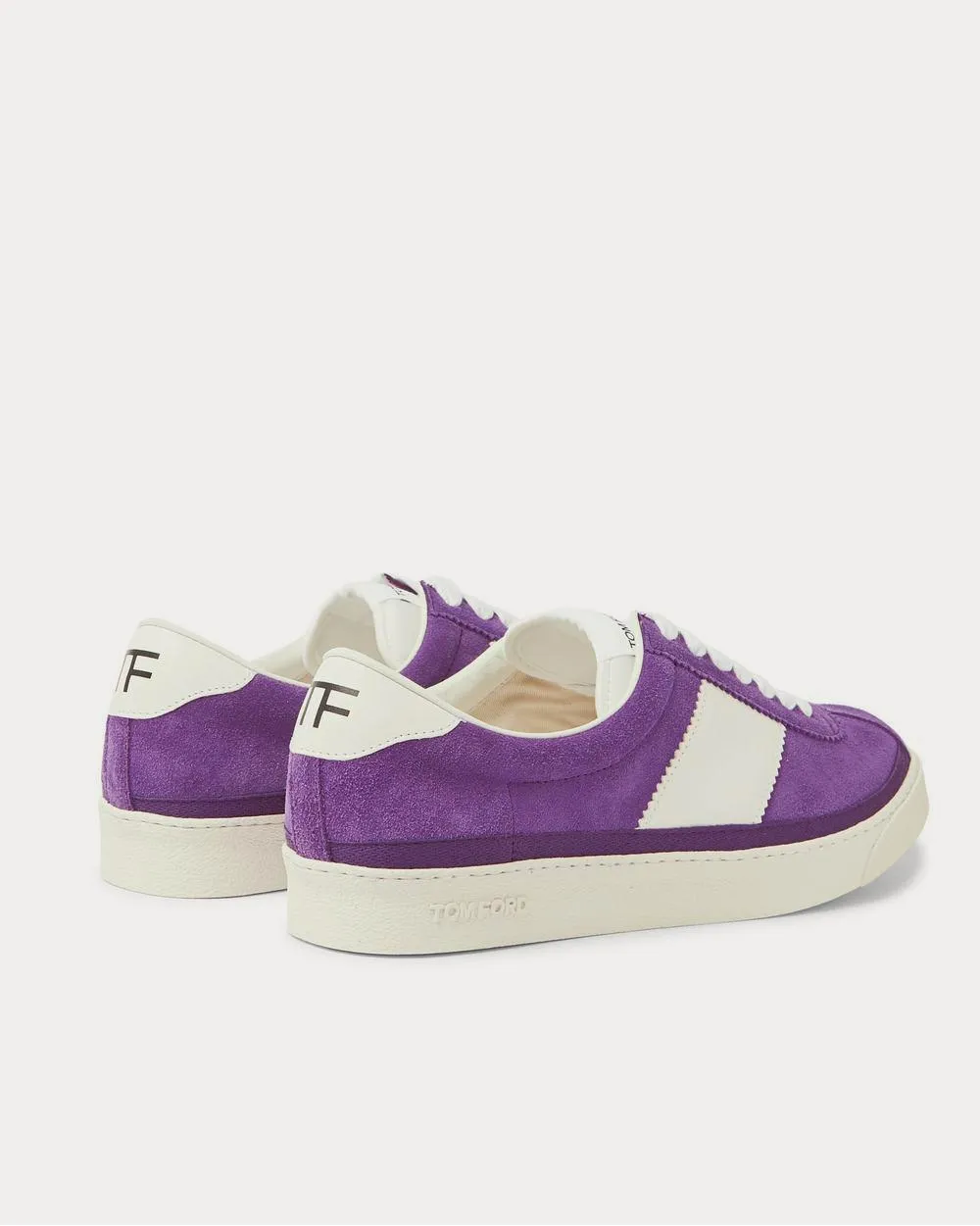 Bannister Leather-Trimmed Suede  Purple low top sneakers