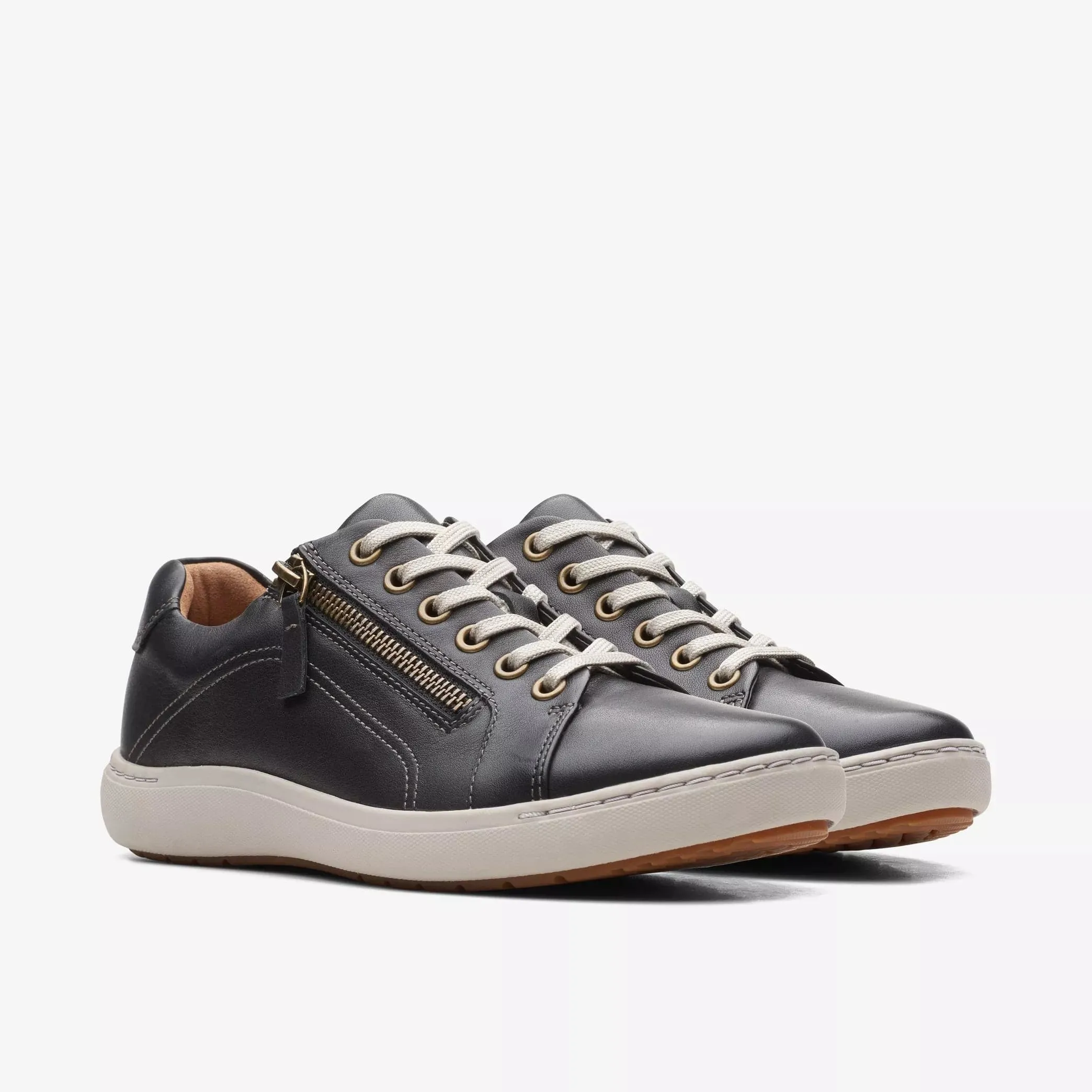 Clarks Women's Nalle Lace Sneakers- Black Leather