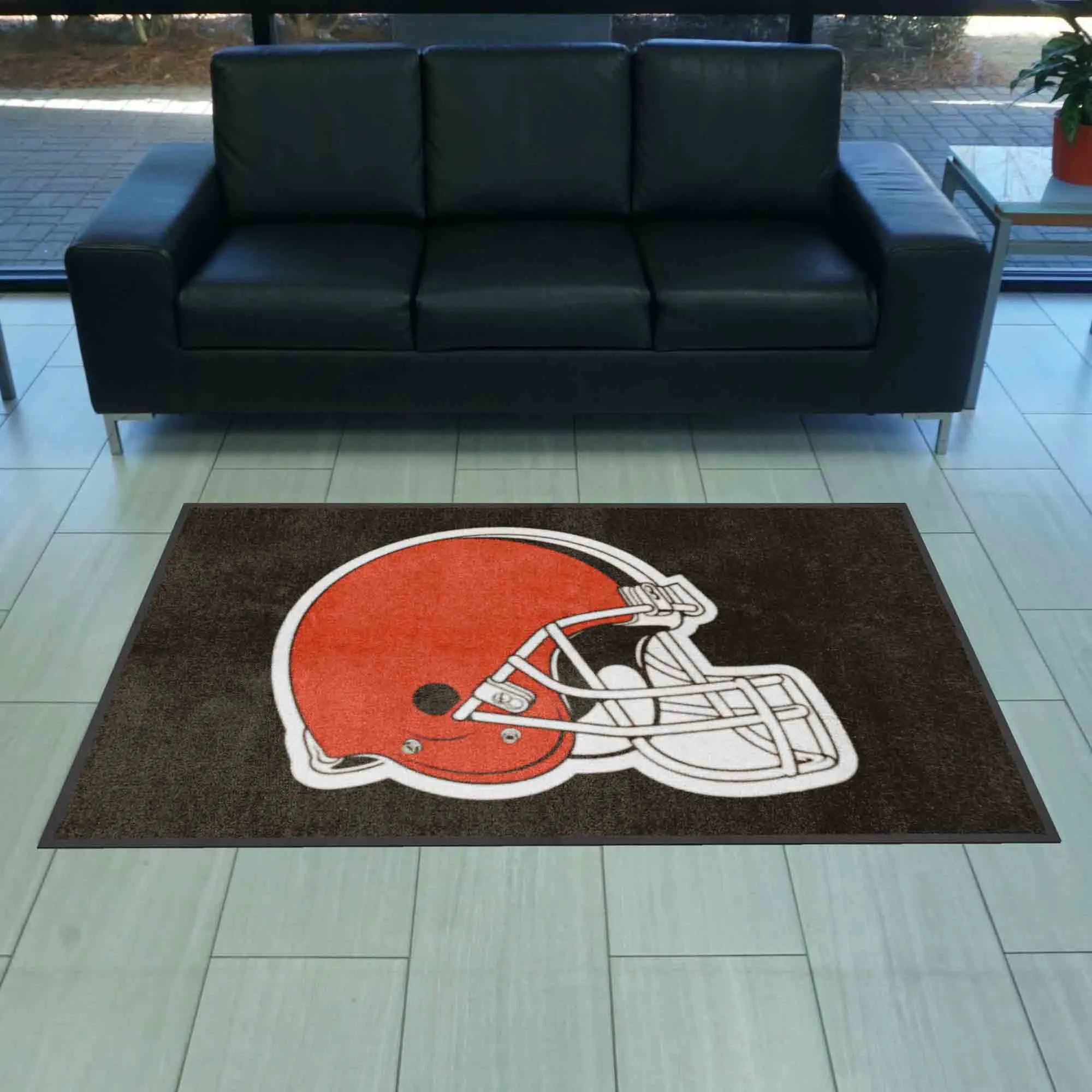 Cleveland Browns 4X6 High-Traffic Mat with Durable Rubber Backing - Landscape Orientation
