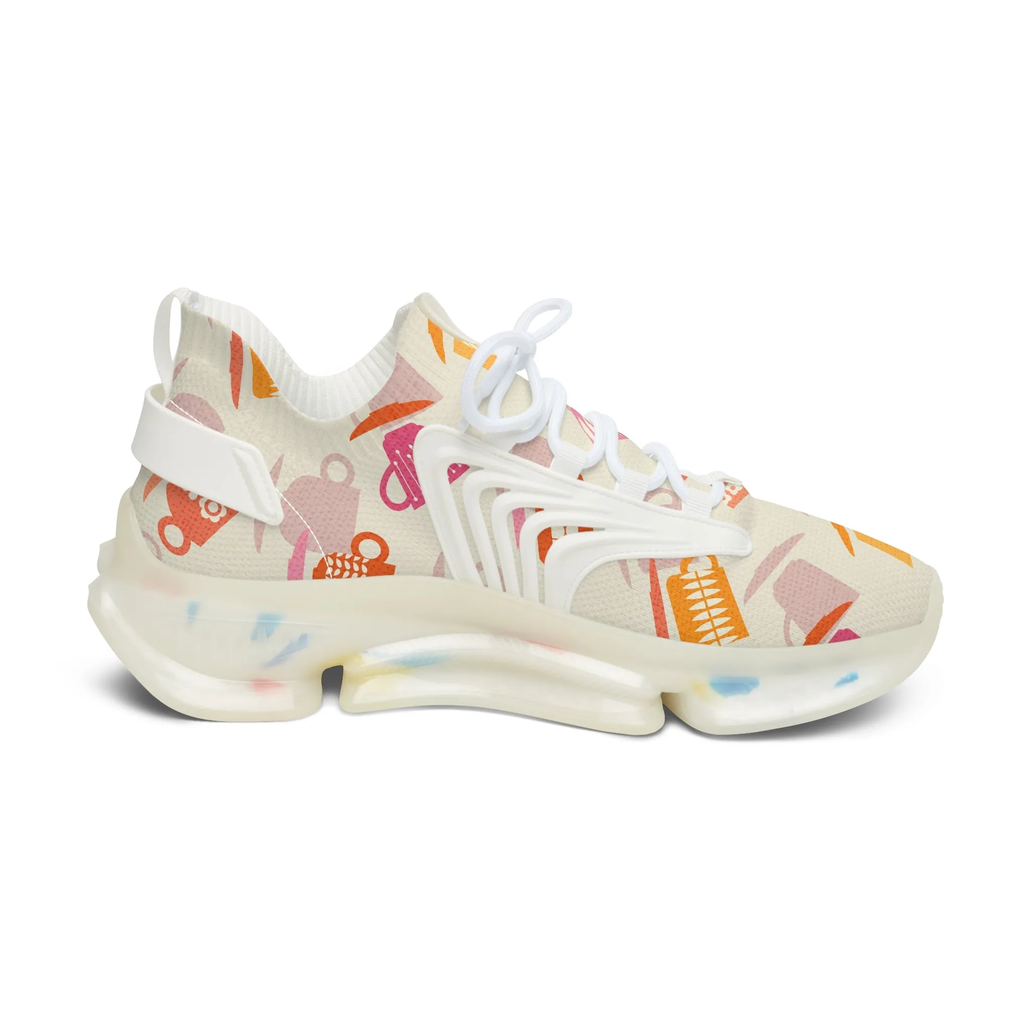 Colorful Coffee Cup Women's Mesh Sneakers