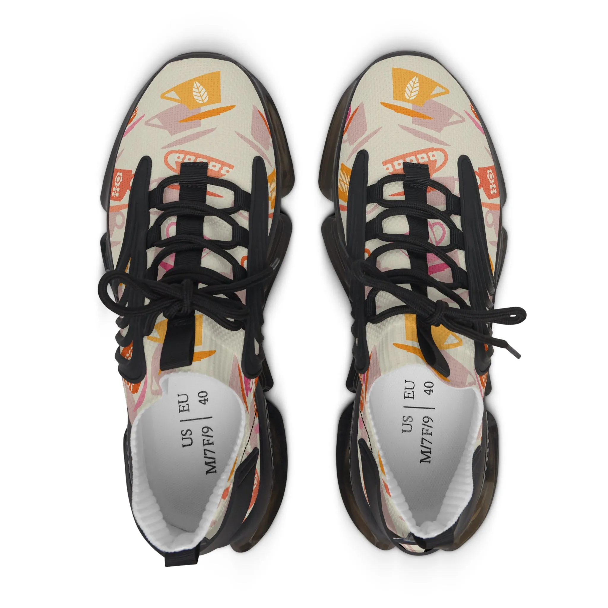 Colorful Coffee Cup Women's Mesh Sneakers