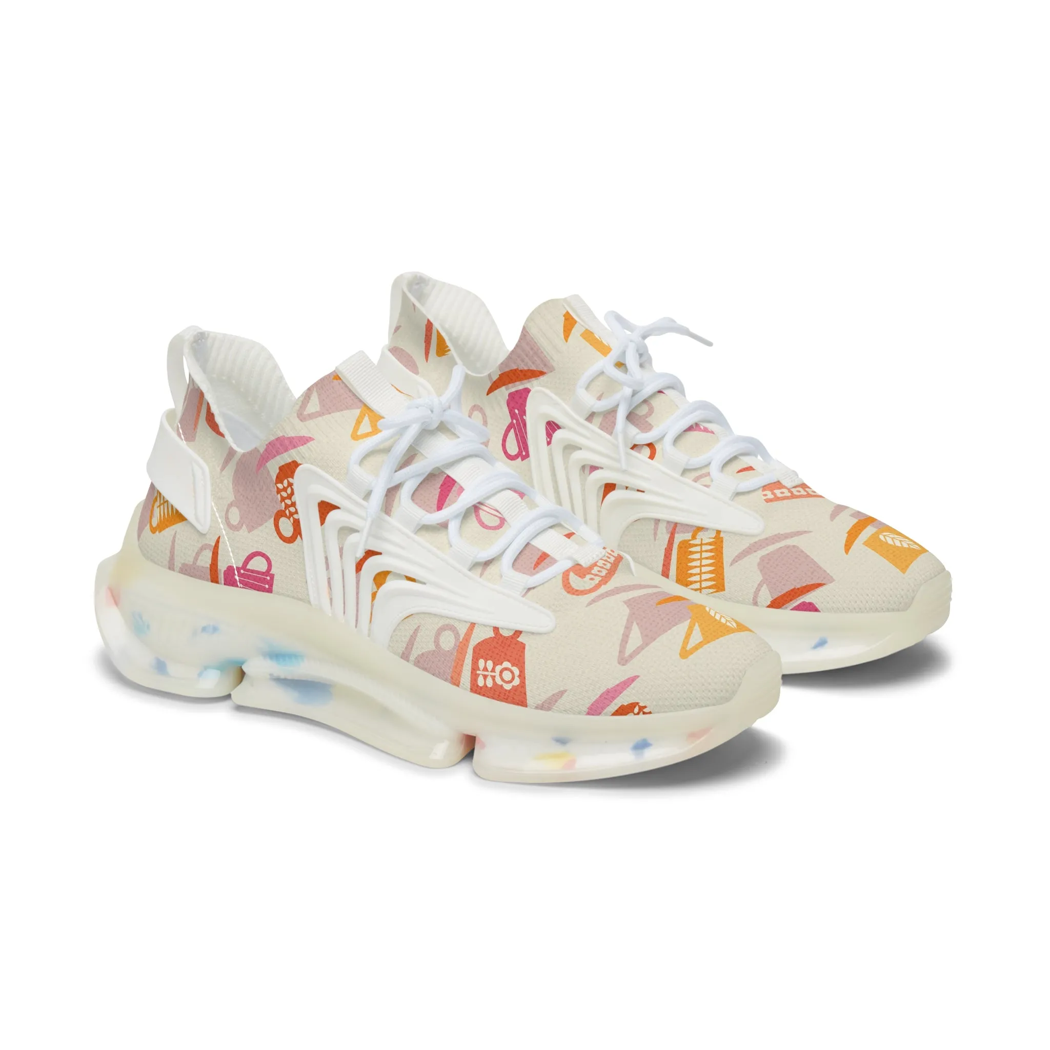 Colorful Coffee Cup Women's Mesh Sneakers