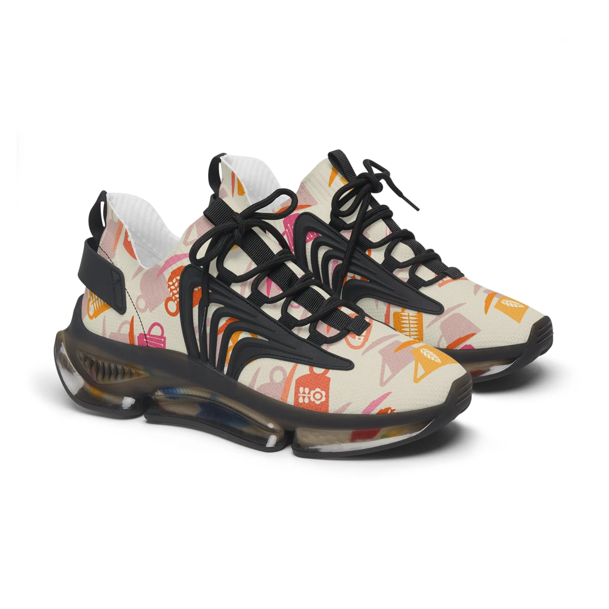 Colorful Coffee Cup Women's Mesh Sneakers