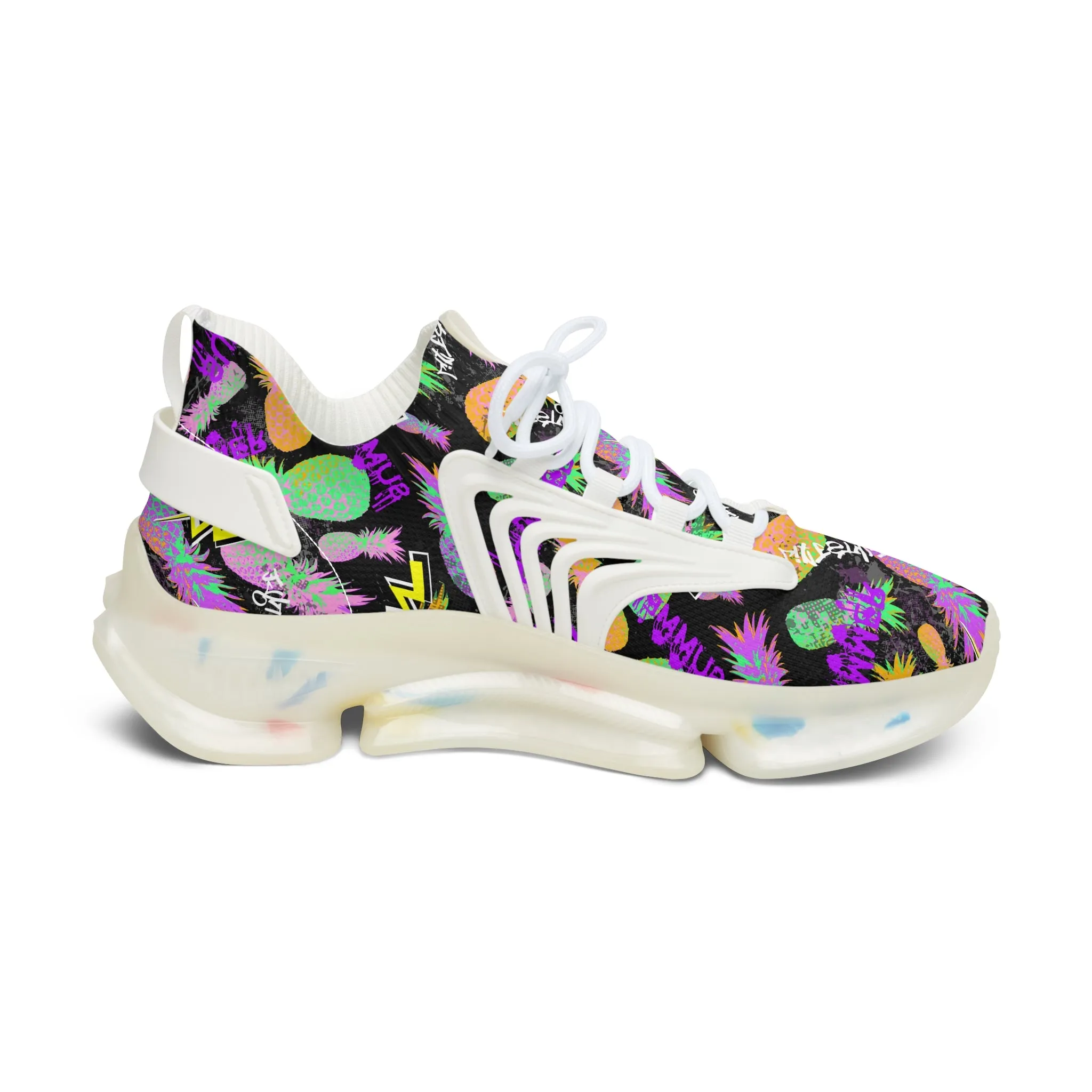 Colorful Pineapple Fruit Women's Mesh Sneakers