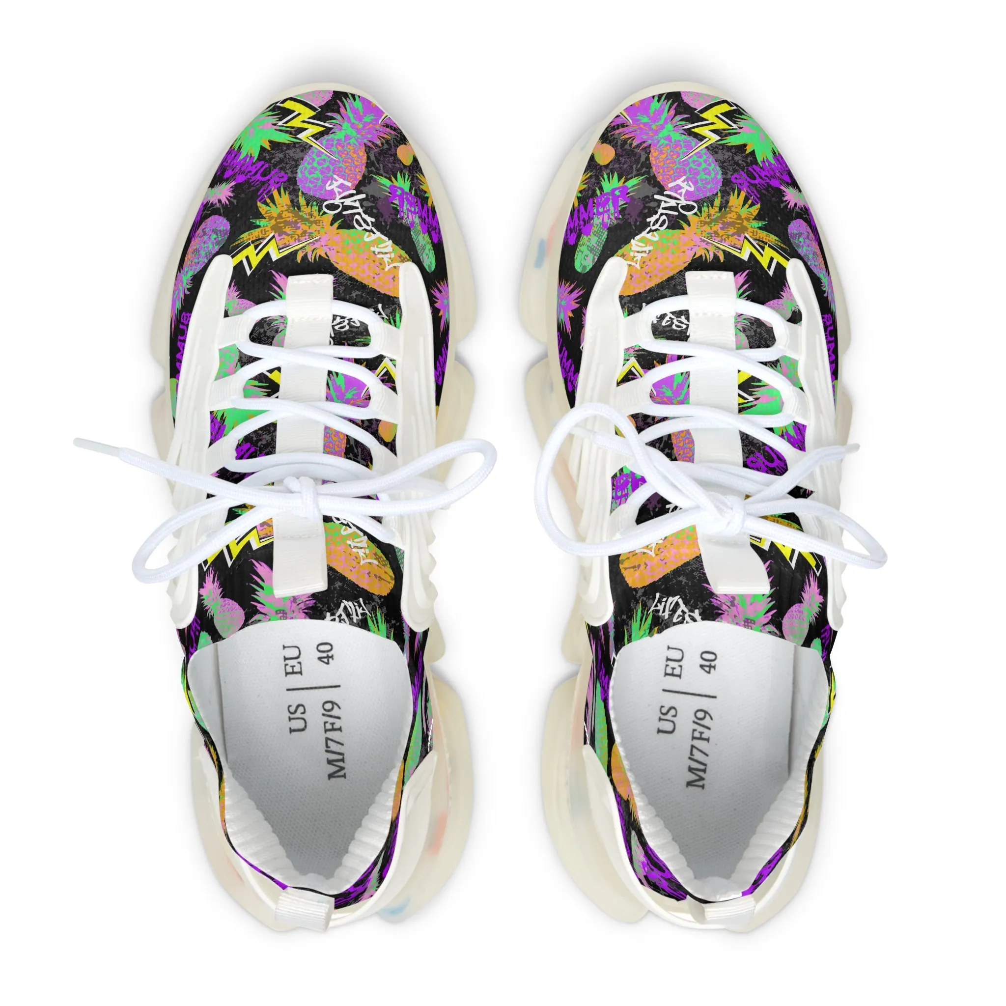 Colorful Pineapple Fruit Women's Mesh Sneakers