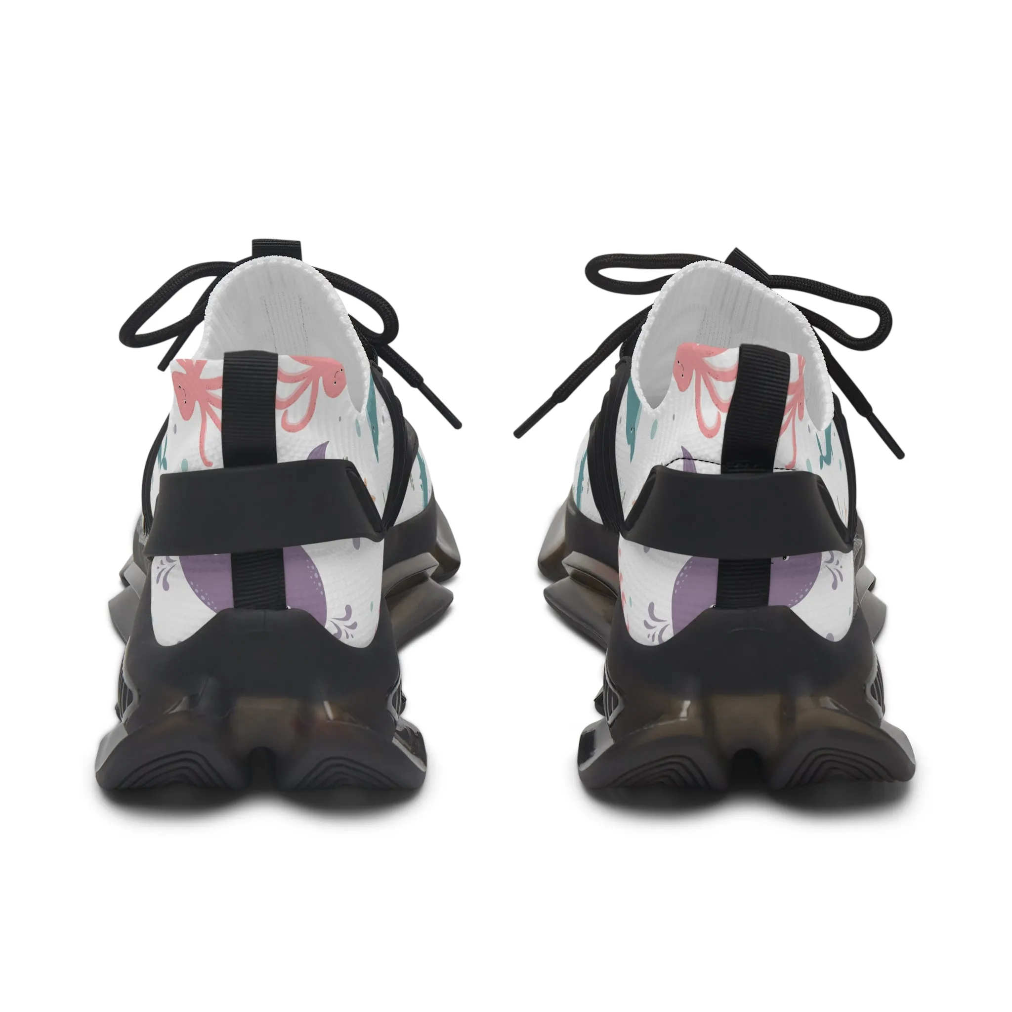 Colorful Purple Whale Women's Mesh Sneakers