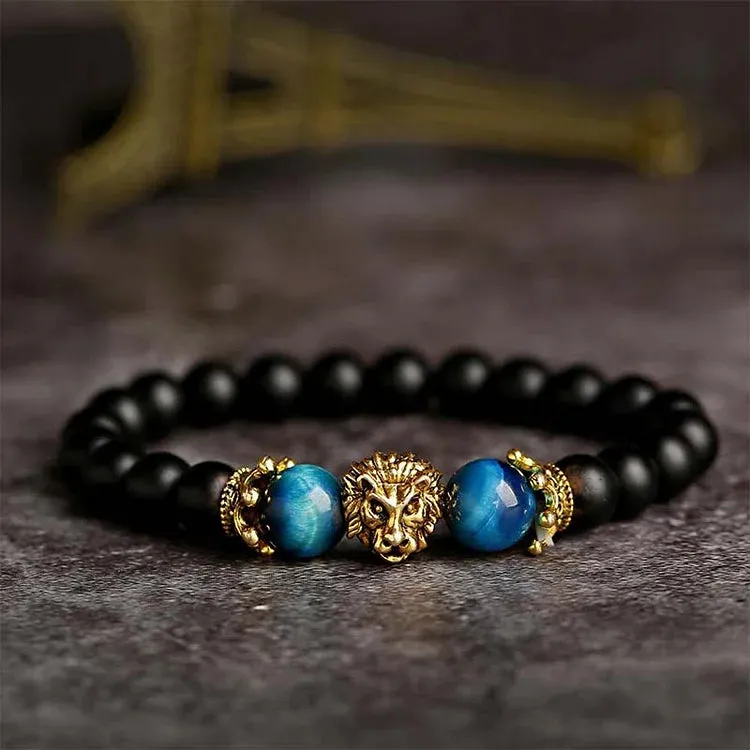 Crystal Stone Lion Symbol Bracelet