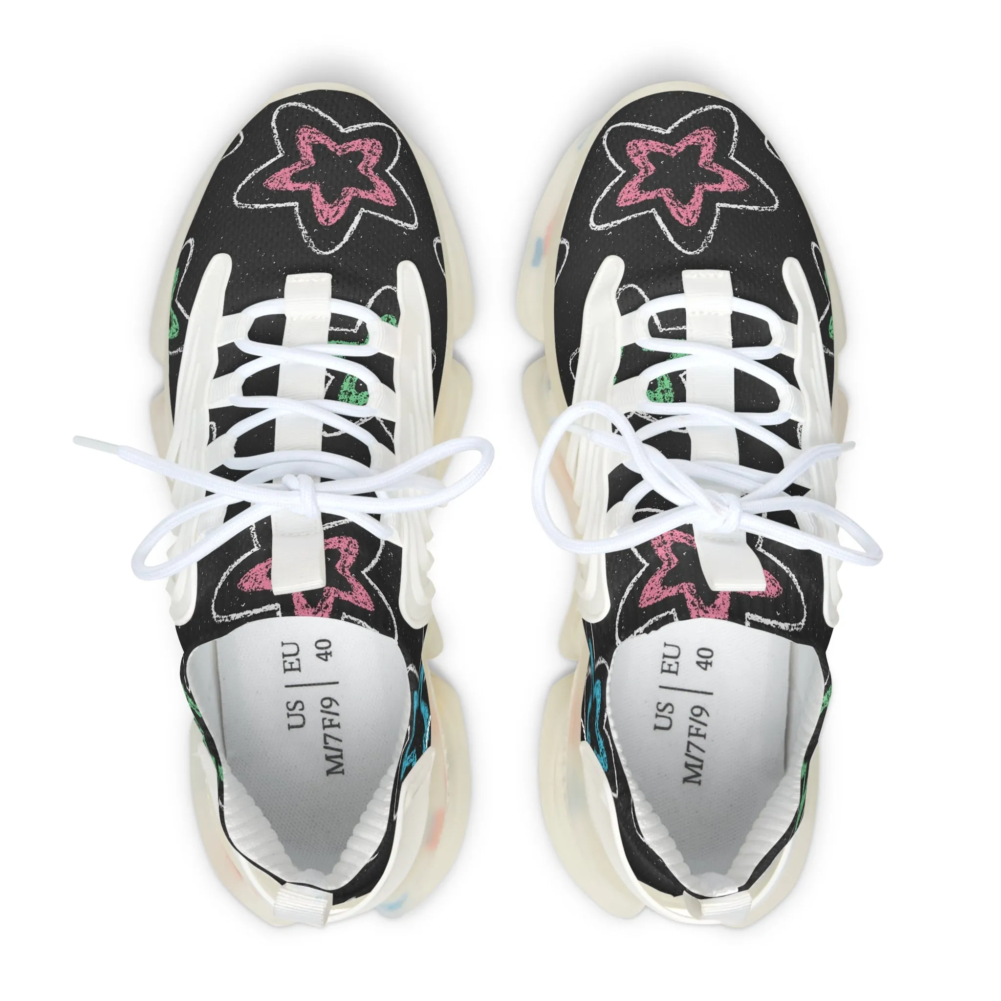 Cute Stars Chalk Women's Mesh Sneakers