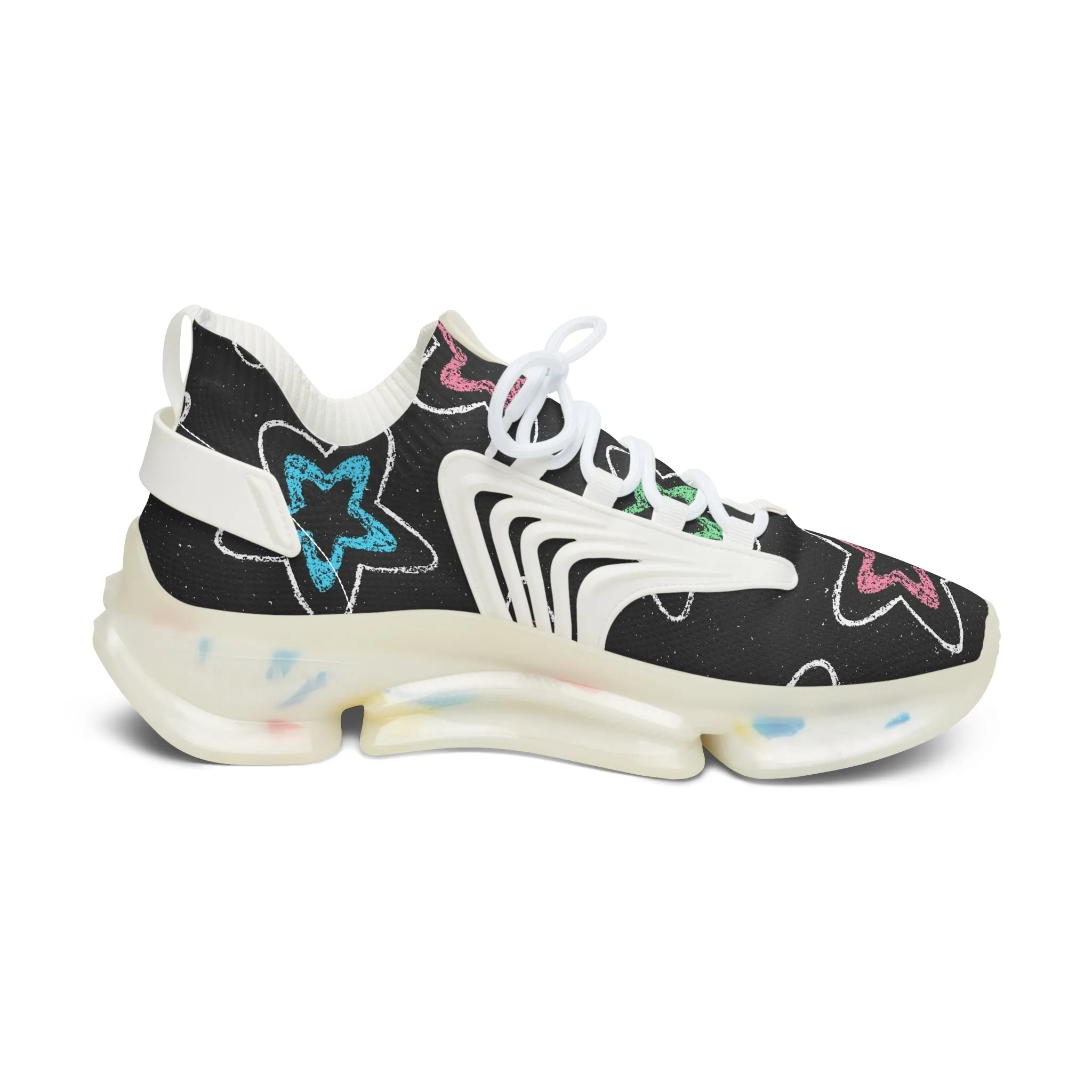 Cute Stars Chalk Women's Mesh Sneakers