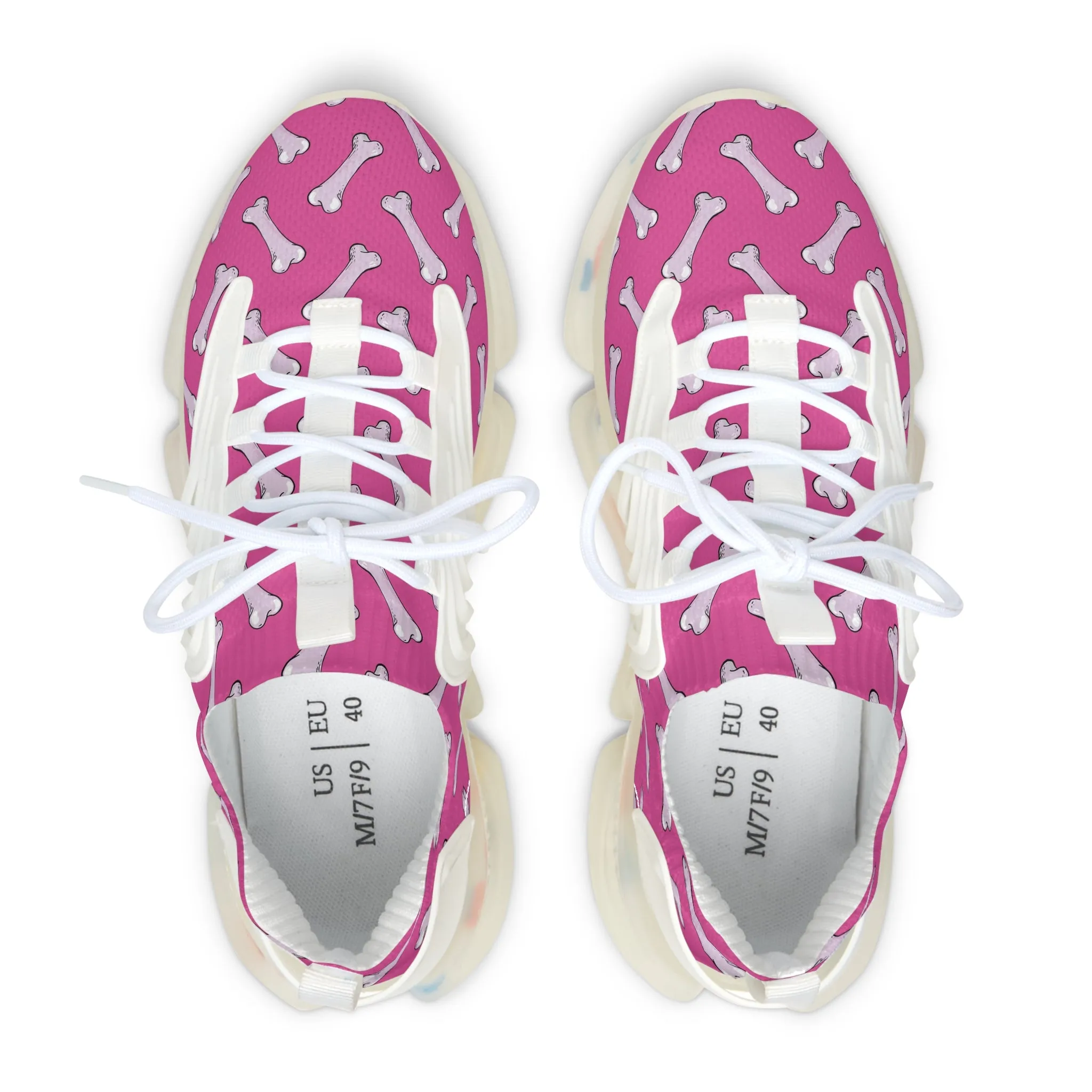 Cute White Bones Women's Mesh Sneakers