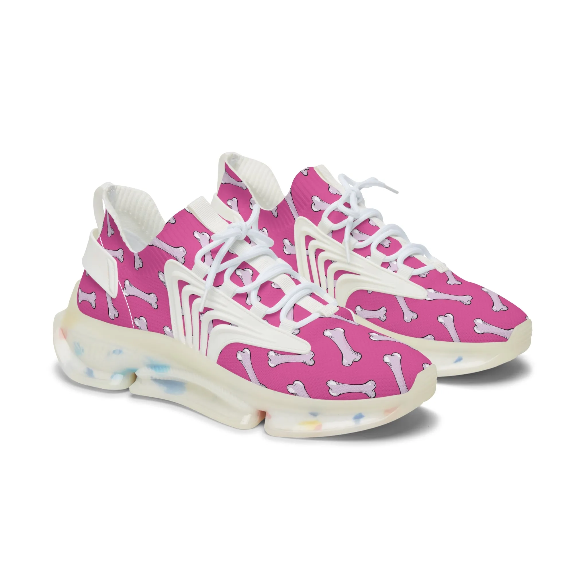 Cute White Bones Women's Mesh Sneakers