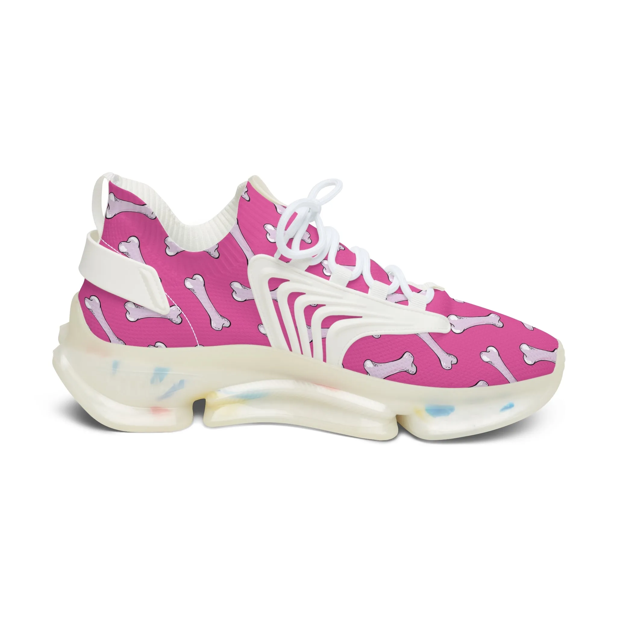 Cute White Bones Women's Mesh Sneakers
