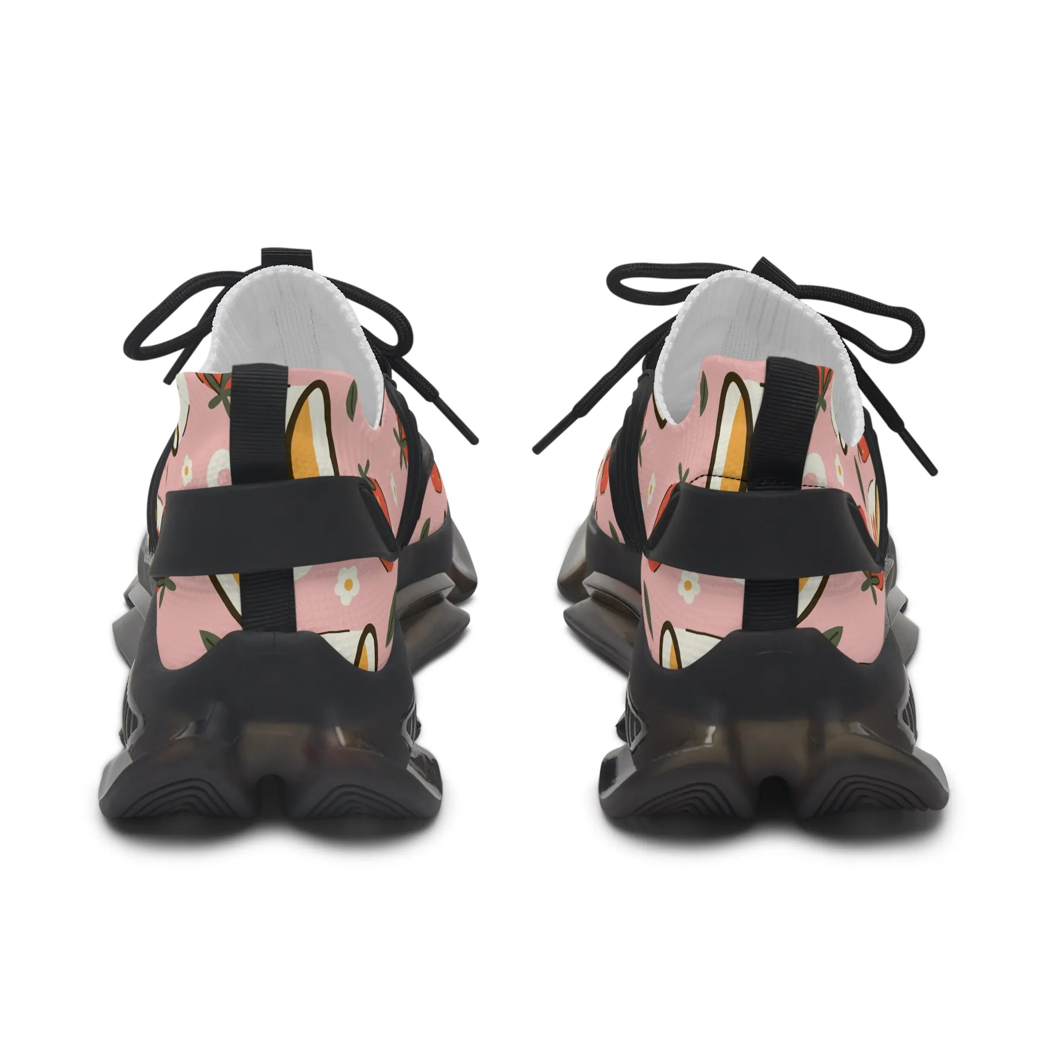 Floral Mug and Strawberries Women's Mesh Sneakers