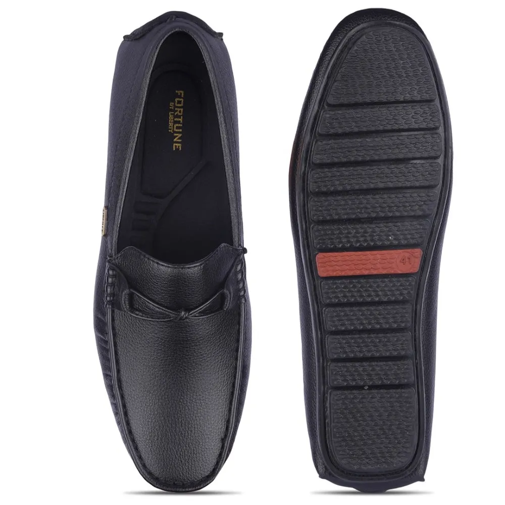 Fortune Black Formal Loafers For Men AVL-5 By Liberty