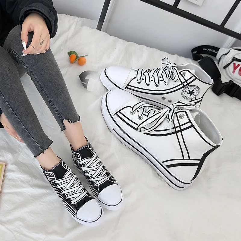 High-top canvas shoes - Women's shoes
