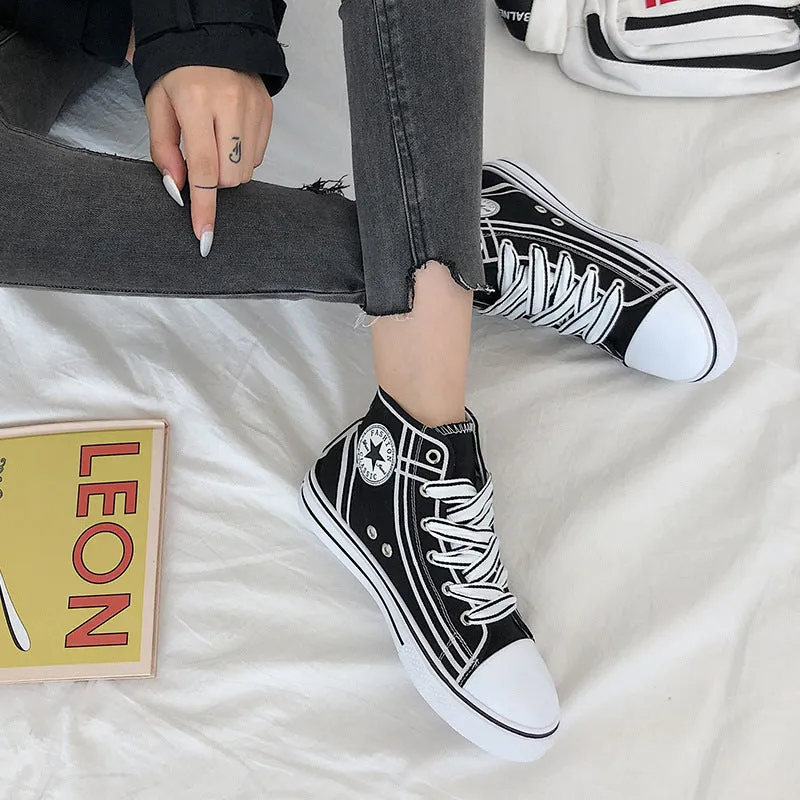 High-top canvas shoes - Women's shoes