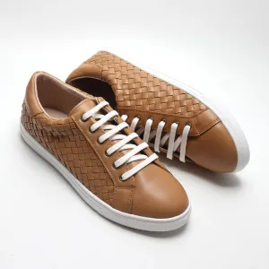 Leather Woven Sneaker | Color 'Rust' | Women