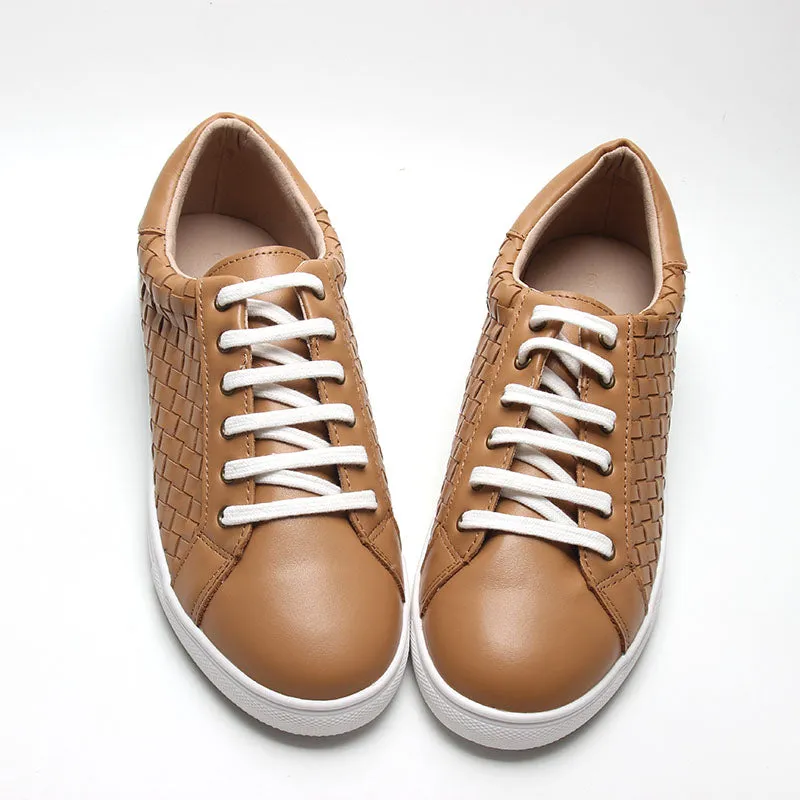 Leather Woven Sneaker | Color 'Rust' | Women