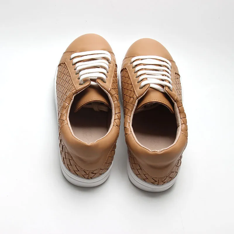 Leather Woven Sneaker | Color 'Rust' | Women