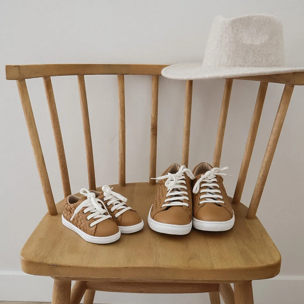 Leather Woven Sneaker | Color 'Rust' | Women
