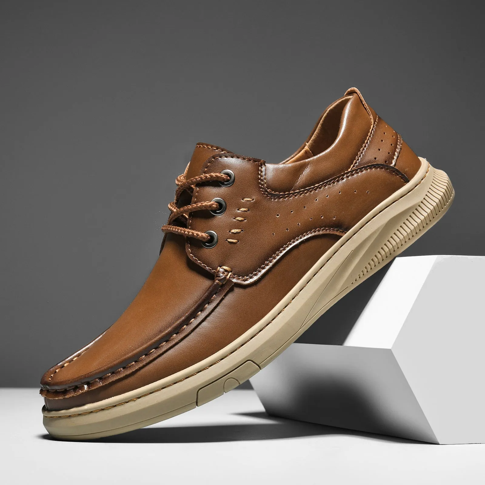 Mitchell Shoes Men's Comfortable Genuine Leather Orthopedic Loafers