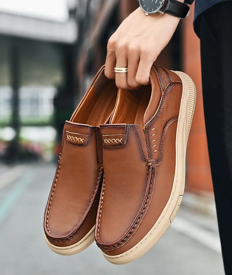 Mitchell Shoes Men's Comfortable Genuine Leather Orthopedic Loafers