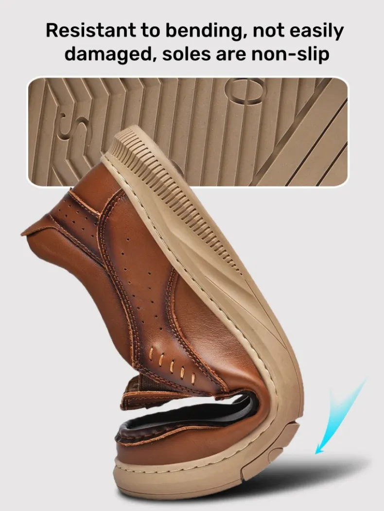 Mitchell Shoes Men's Comfortable Genuine Leather Orthopedic Loafers