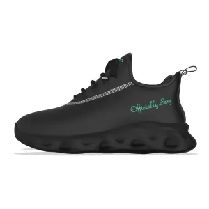 Officially Sexy Black Light Sports Shoes. & Turquoise Green Logo