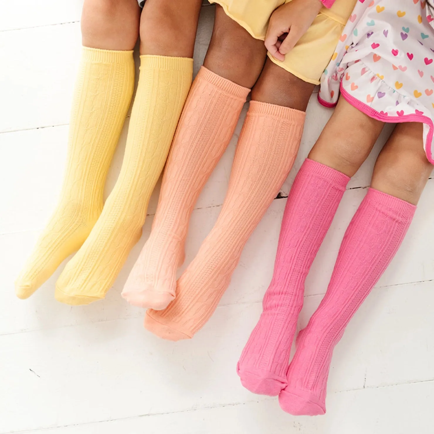 Sherbet Cable Knit Knee High Sock 3 pack