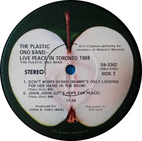 The Plastic Ono Band - Live Peace In Toronto 1969 (LP, Album, Jac) (Very Good Plus (VG ))