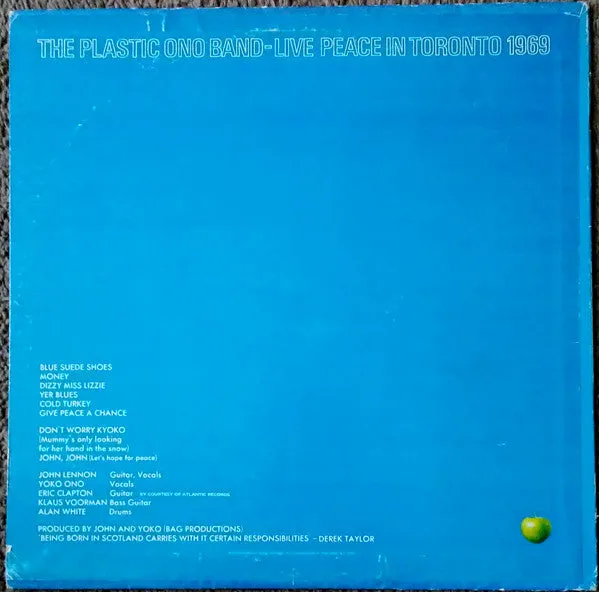 The Plastic Ono Band - Live Peace In Toronto 1969 (LP, Album, Jac) (Very Good Plus (VG ))