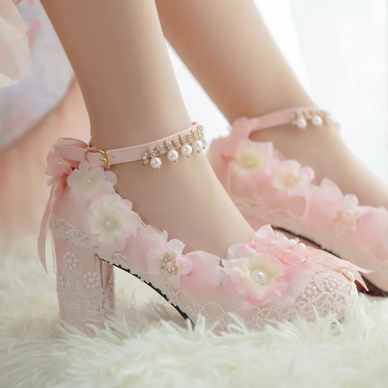 Uniwim Pink Flower Lace Shoes SE22175