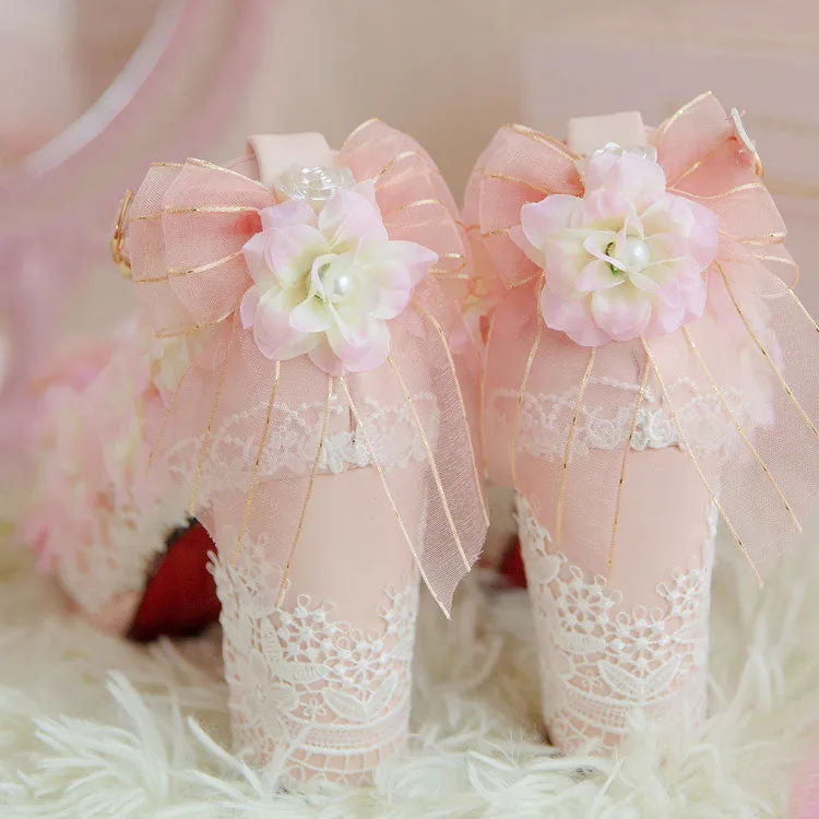 Uniwim Pink Flower Lace Shoes SE22175