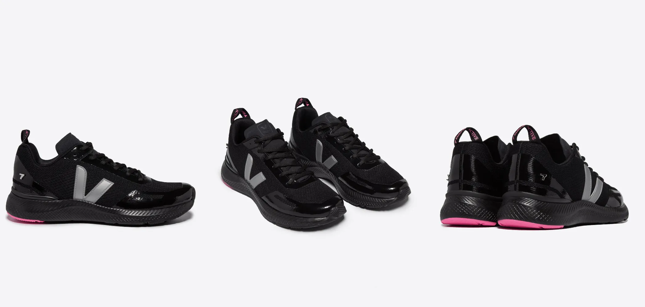 Veja X 7 DAYS Active Impala Engineered Sneaker - Black/ Silver/ Pink