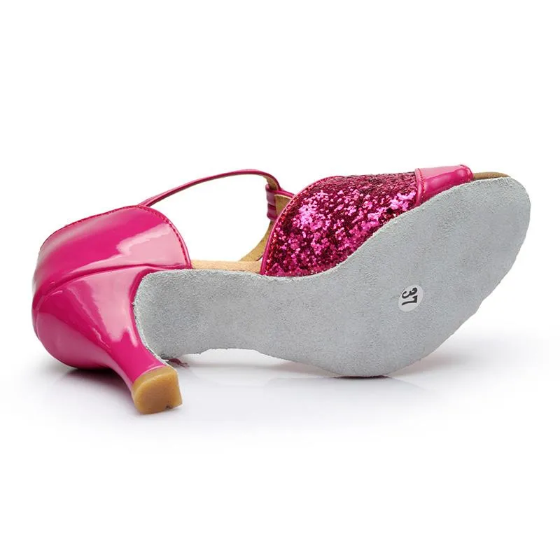 Women's Microfiber Leather 7cm/5cm Heels Latin With Buckle Ballroom Dance Shoes/Latin Dance Shoes