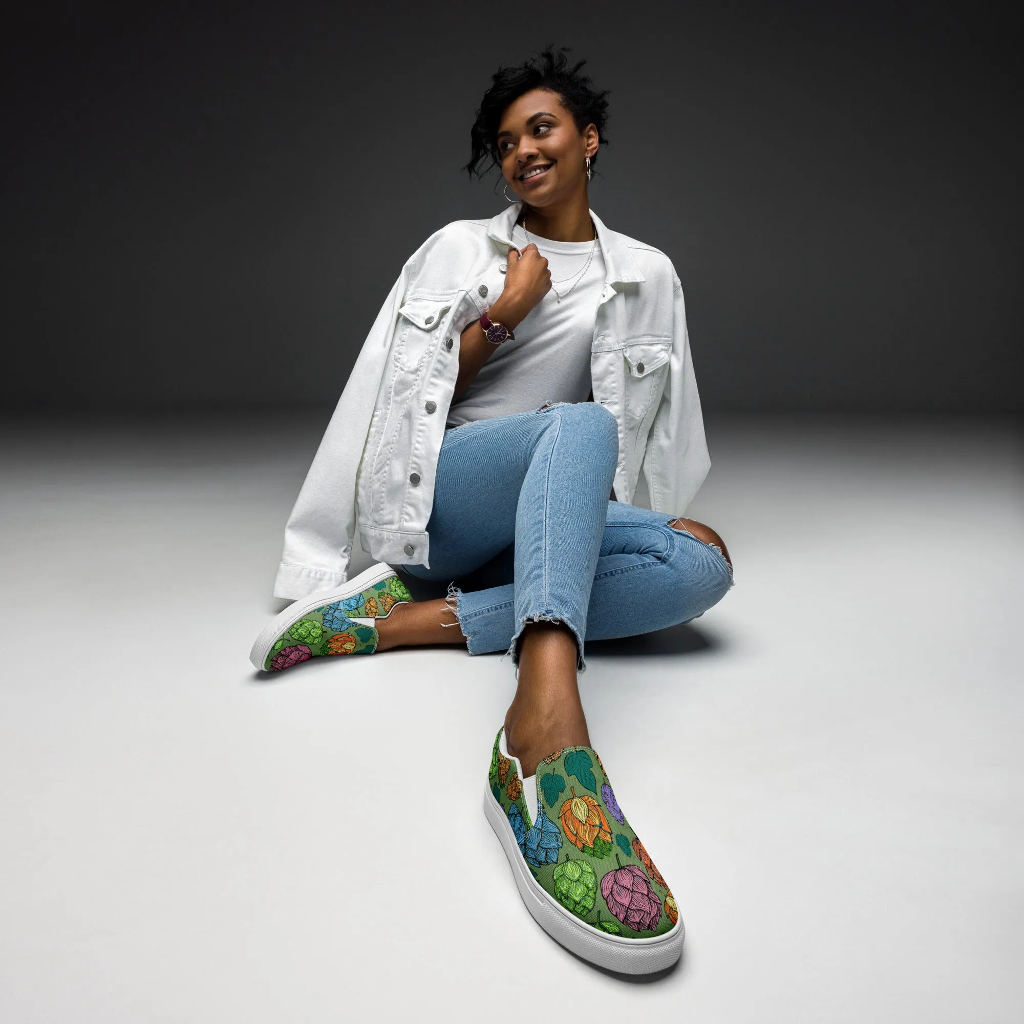 Women’s Mind Your Hops Slip-On Canvas Shoes – All Floral
