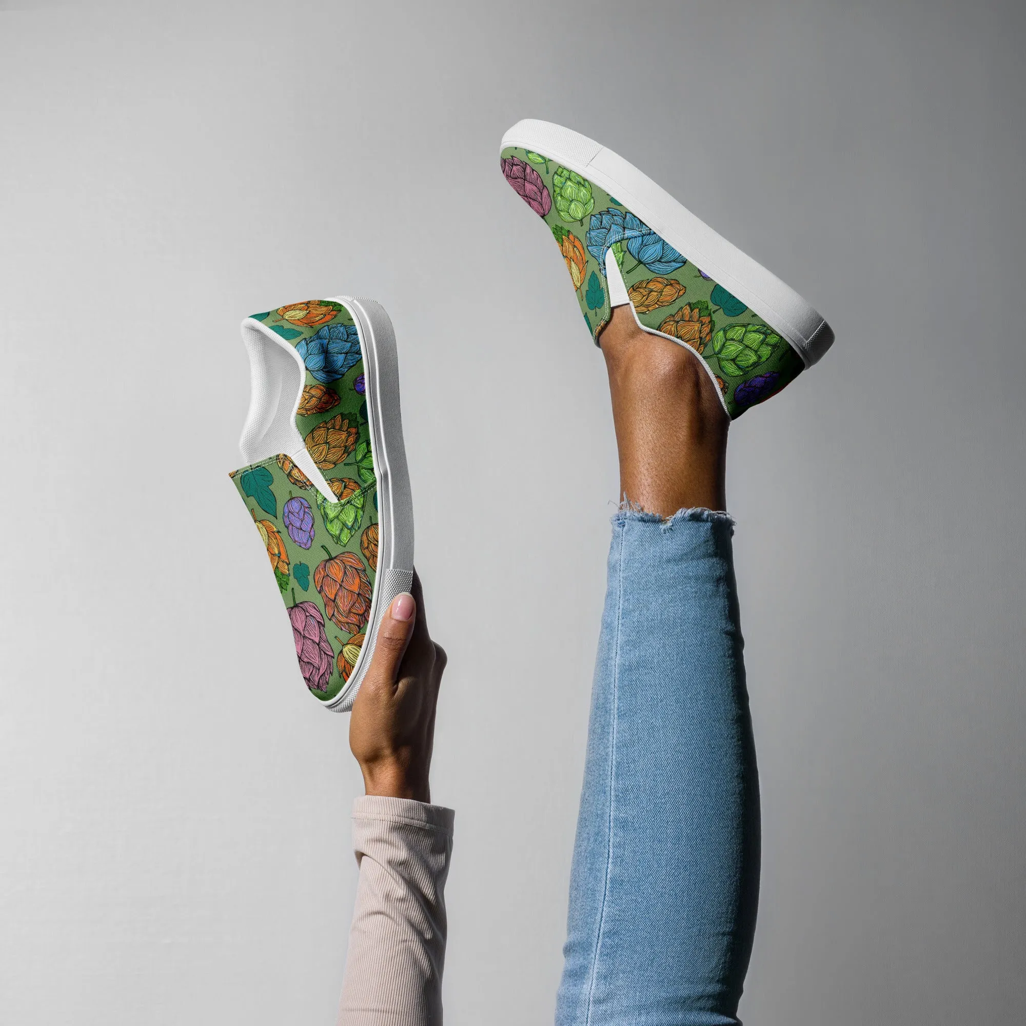 Women’s Mind Your Hops Slip-On Canvas Shoes – All Floral