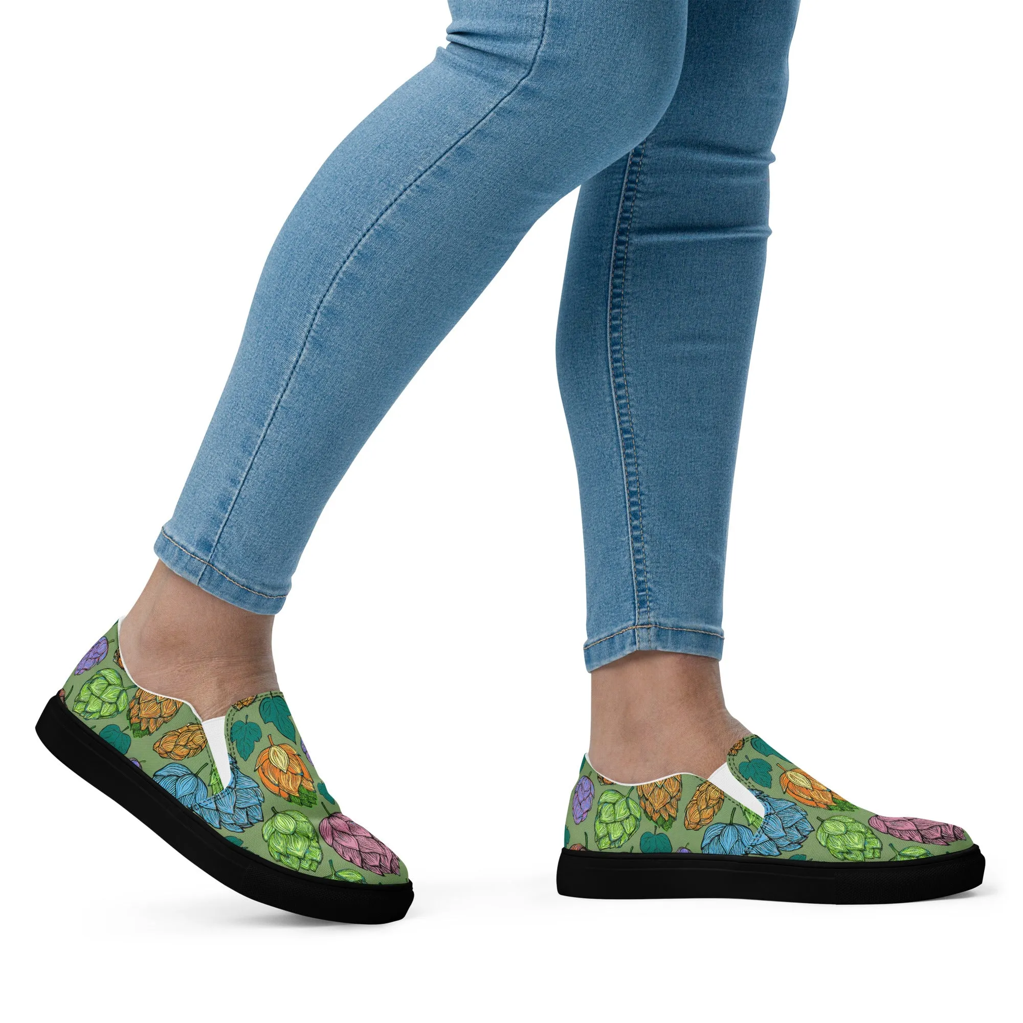 Women’s Mind Your Hops Slip-On Canvas Shoes – All Floral