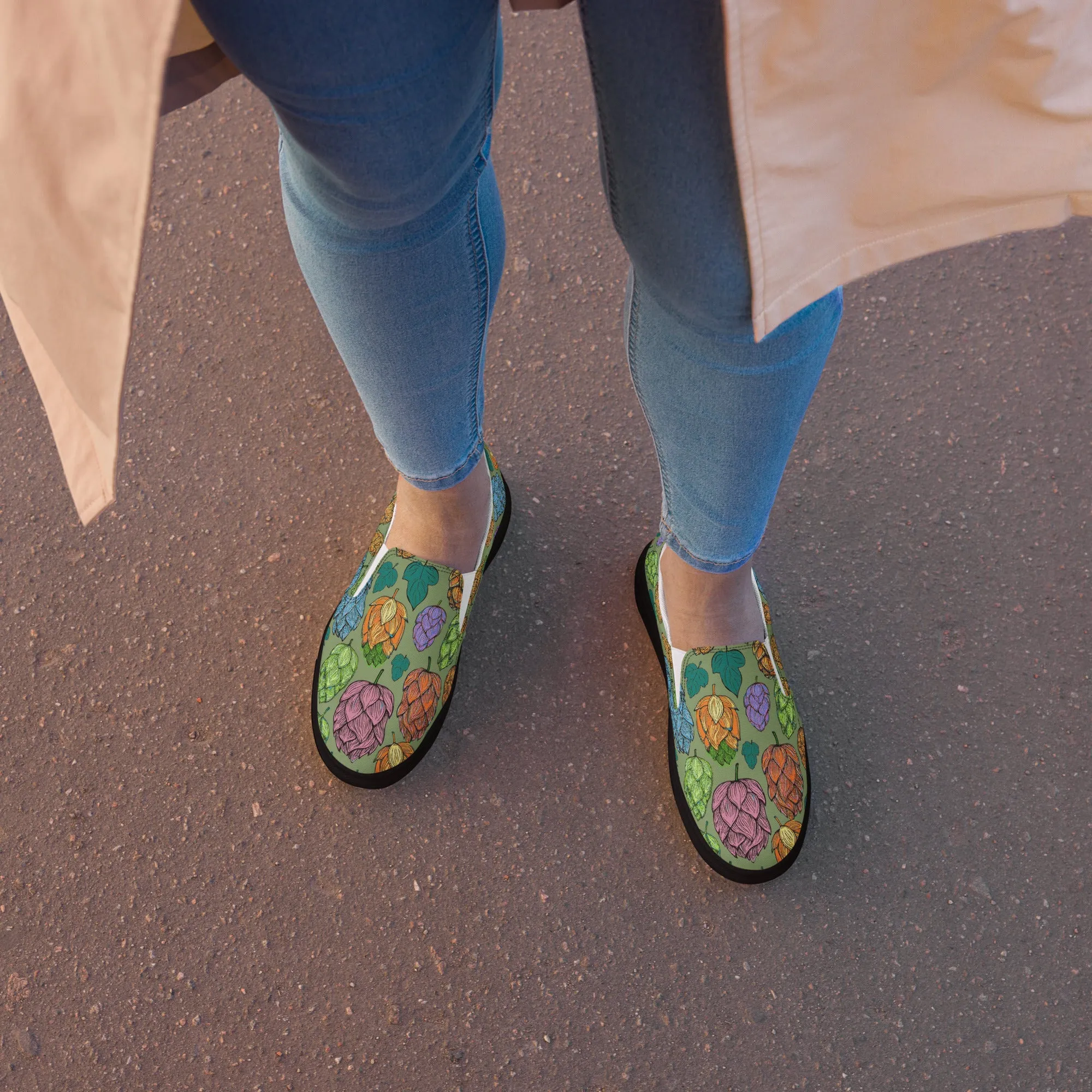 Women’s Mind Your Hops Slip-On Canvas Shoes – All Floral