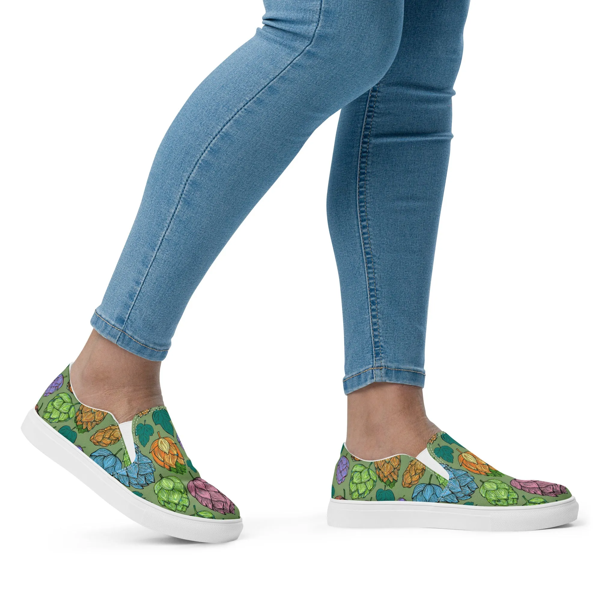 Women’s Mind Your Hops Slip-On Canvas Shoes – All Floral