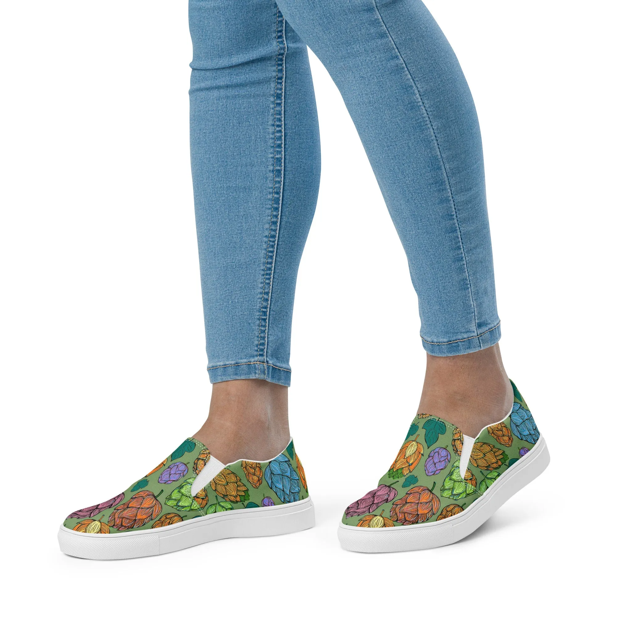 Women’s Mind Your Hops Slip-On Canvas Shoes – All Floral