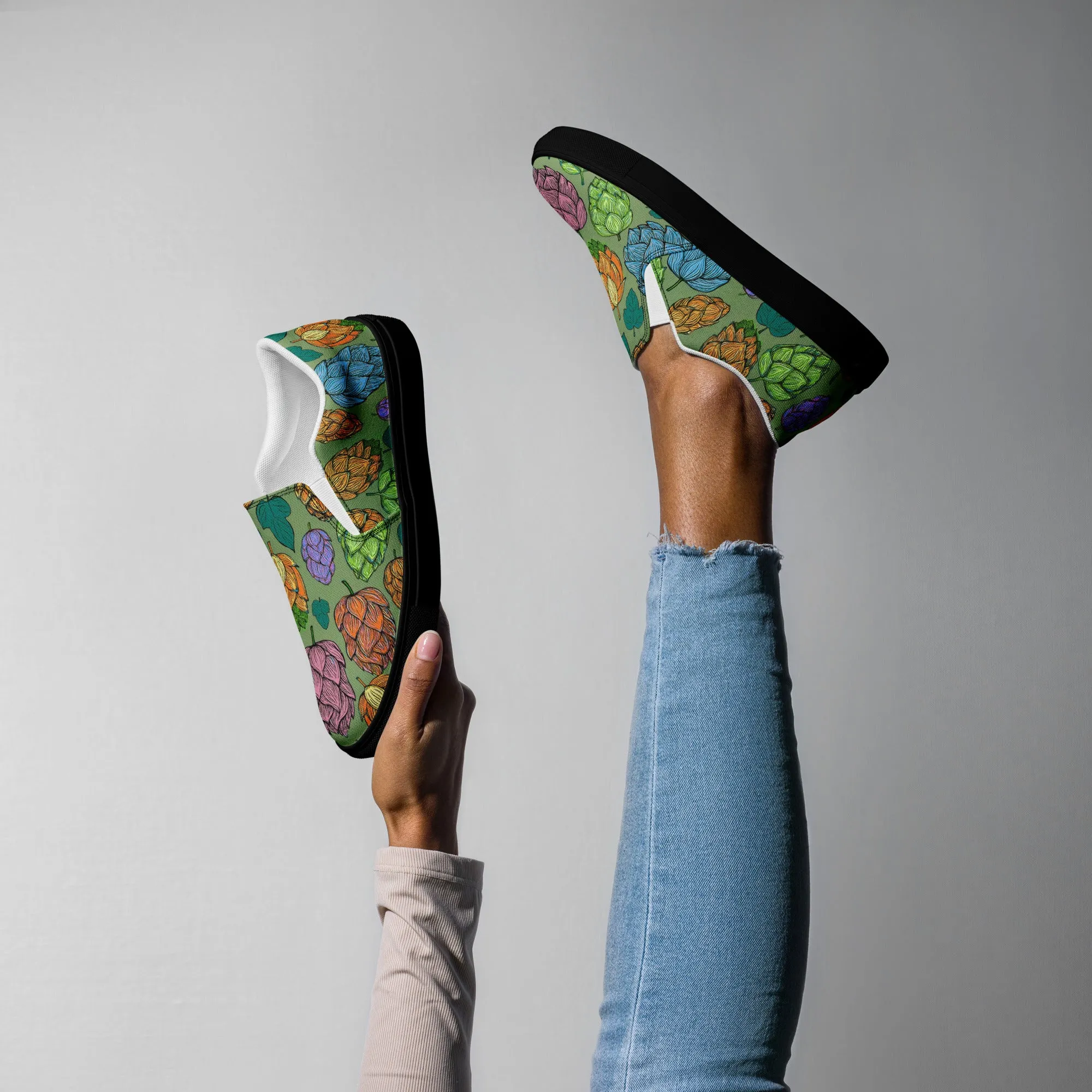 Women’s Mind Your Hops Slip-On Canvas Shoes – All Floral