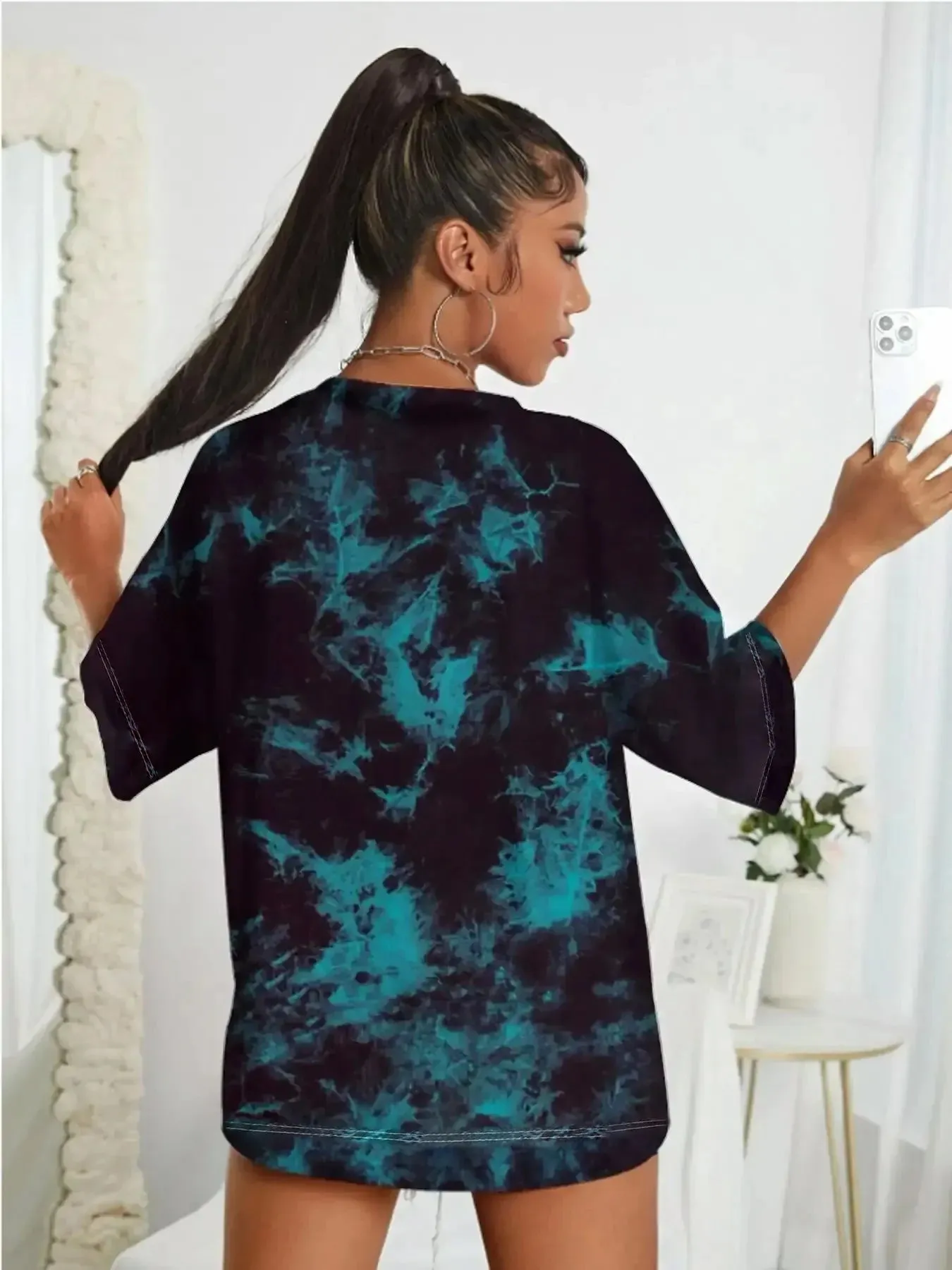 Women's Tie-Dye Round Neck T-Shirt - Spring & Summer Casual Short-Sleeve Top